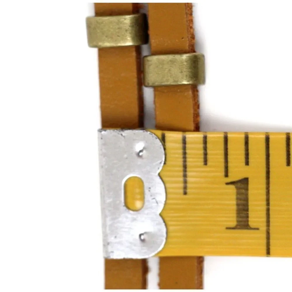 SKINNY STRIPS STUDS BROWN GENUINE LEATHER 0.5